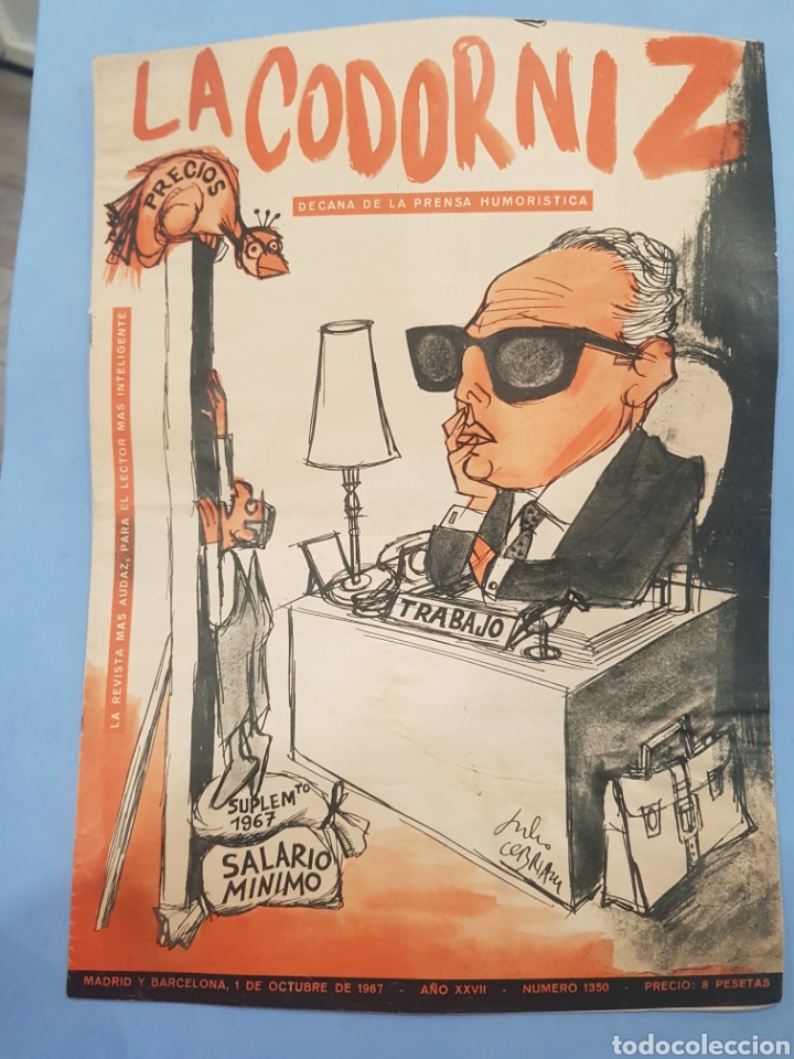 Coleccionismo de Revistas y Peri&oacute;dicos: La.Codorniz Revista Humor&iacute;stica, n&deg;1350 , Octubre de 1967