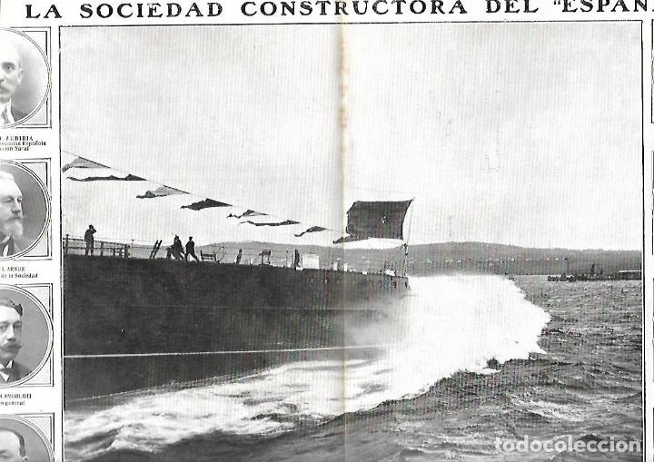 Colecionismo de Revistas e Jornais: A&Ntilde;O 1912 BOTADURA ACORAZADO ESPA&Ntilde;A PLACENCIA DE LAS ARMAS TUBOS FORJADOS DEUSTO ALTOS HORNOS BILBAO