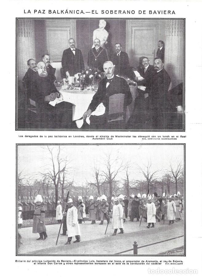 Coleccionismo de revistas y peri&oacute;dicos: 1913 HOJA REVISTA ENTIERRO REGENTE DE BAVIERA PR&Iacute;NCIPE LUITPOLD, HEREDERO LUIS, REY DE SAJONIA, EMPE