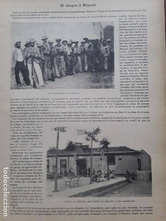 Collection Magazines and Newspapers: ATAQUE BEJUCAL HEROES PASO REAL CUBA PINAR RIO GENERAL MELLA LAS ELECCIONES EN MADRID REVISTA 1896