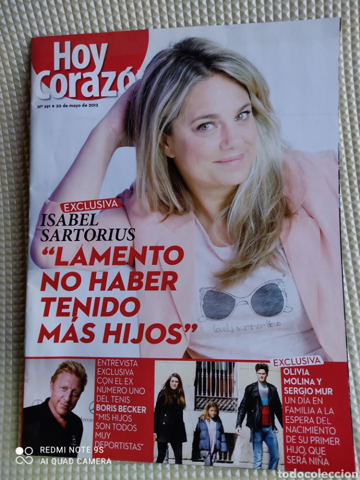 Coleccionismo de revistas y peri&oacute;dicos: Revista Hoy Coraz&oacute;n, n&uacute;mero 291, mayo 2012 Isabel Sartorius