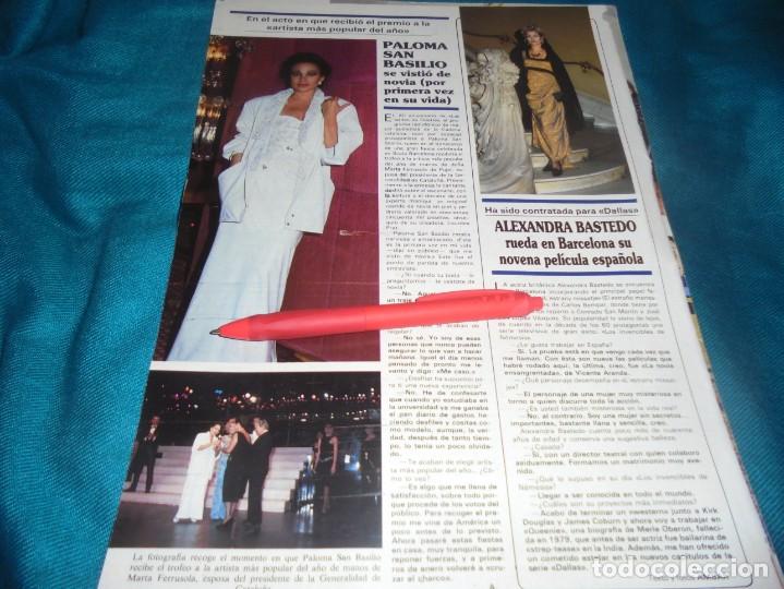 Coleccionismo de Revistas y Peri&oacute;dicos: RECORTE : PALOMA SAN BASILIO. ALEXANDRA BASTEDO. SEMANA, ENERO 1987(#)