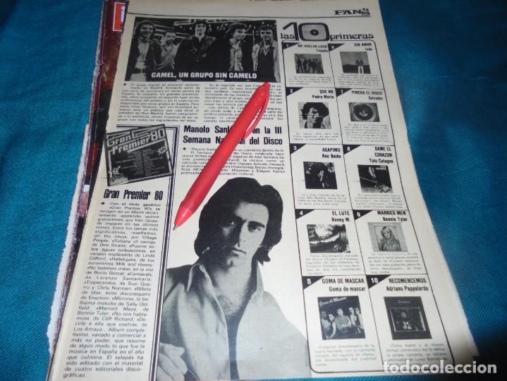 Coleccionismo de Revistas y Peri&oacute;dicos: RECORTE : MANOLO SANLUCAR. EL GRUPO CAMEL. SEMANA, DCMBRE 1979(#)