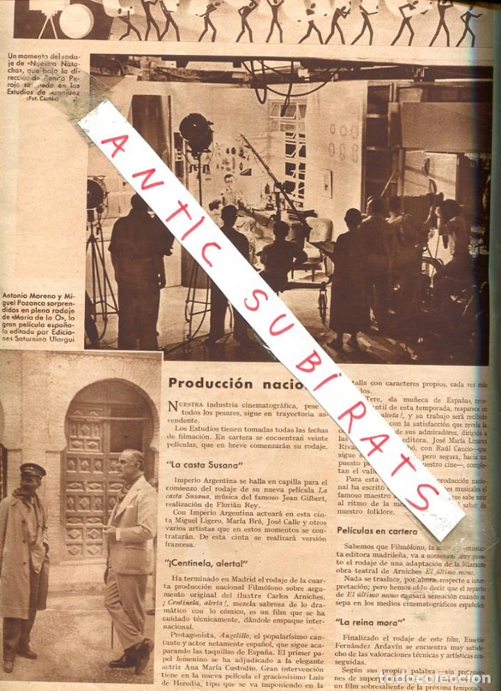Collezionismo di Riviste e Giornali: REVISTA A&Ntilde;O 1936 CINE ESPA&Ntilde;OL MARIA DE LA O ESTUDIOS DE ARANJUEZ , BENITO PEROJO ANTONIO MORENO
