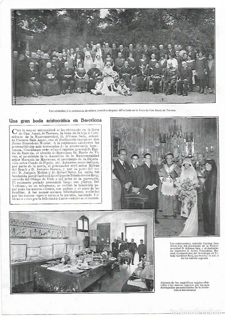 Coleccionismo de revistas y peri&oacute;dicos: A&Ntilde;O 1924 BODA ARISTOCRATICA CAN AMAT TERRASSA CARMEN SALA AMAT Y JAIME FONRODA MASUET