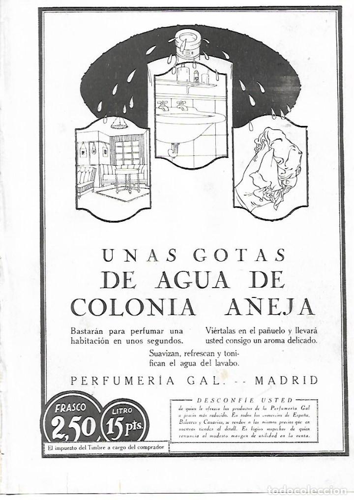 Collection Magazines and Newspapers: A&Ntilde;O 1924 RECORTE PRENSA PUBLICIDAD AGUA DE COLONIA A&Ntilde;EJA PERFUMERIA GAL MADRID