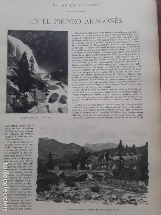 Collection Magazines and Newspapers: PIRINEO ARAGONES SALLENT RIO AGUALIMPIA CASA BERGUA RONDALLA FALSIFICADORES CORREOS REVISTA A&Ntilde;O 1896