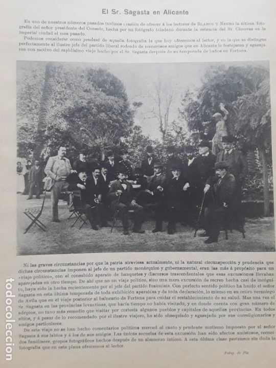 Coleccionismo de Revistas y Peri&oacute;dicos: SAGASTA ALICANTE GENERALES EN CUBA GUERRA SEVILLA HUNDIMIENTO VAPOR AZNALFARACHE REVISTA A&Ntilde;O 1896