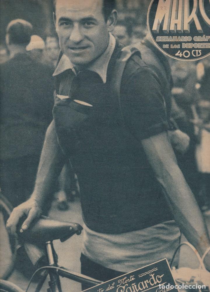 Coleccionismo de Revistas y Peri&oacute;dicos: Marca n&ordm; 29 San Sebastian 1939 Madrid ciclista Ca&ntilde;ardo Tenis Santander y Boxeo Ferroviar&iacute;a de Madrid