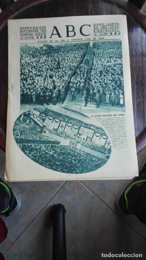 Coleccionismo de Revistas y Peri&oacute;dicos: ABC MADRID d&iacute;a 12 de septiembre de 1940 n&uacute;mero 10780
