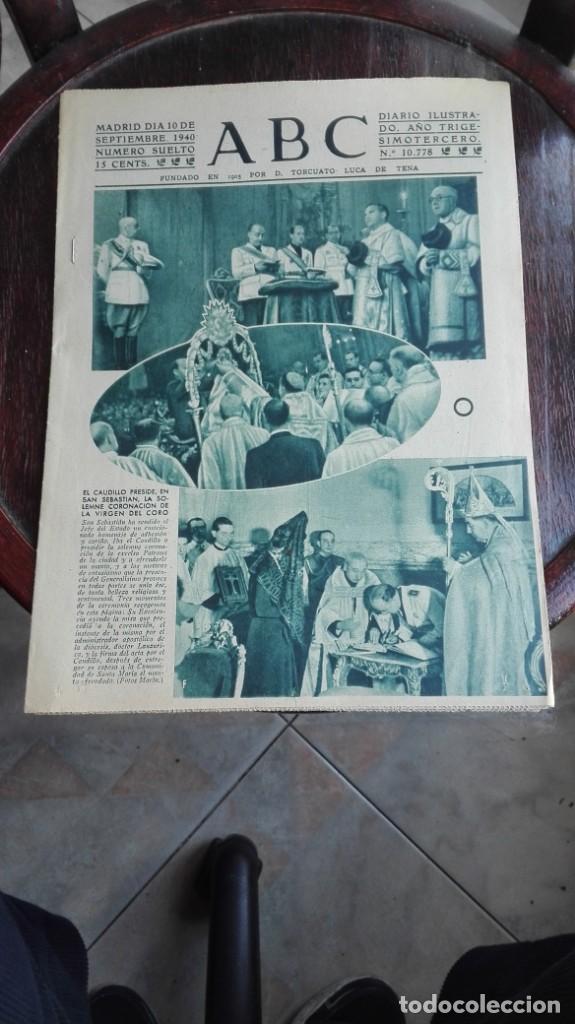 Coleccionismo de Revistas y Peri&oacute;dicos: ABC MADRID d&iacute;a 10 de septiembre de 1940 n&uacute;mero 10778