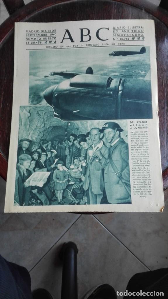 Coleccionismo de Revistas y Peri&oacute;dicos: ABC MADRID d&iacute;a 13 de septiembre de 1940 n&uacute;mero 10781