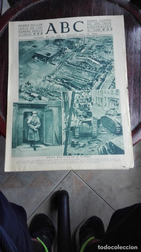 Coleccionismo de Revistas y Peri&oacute;dicos: ABC MADRID d&iacute;a 4 de junio de 1940 n&uacute;mero 10694