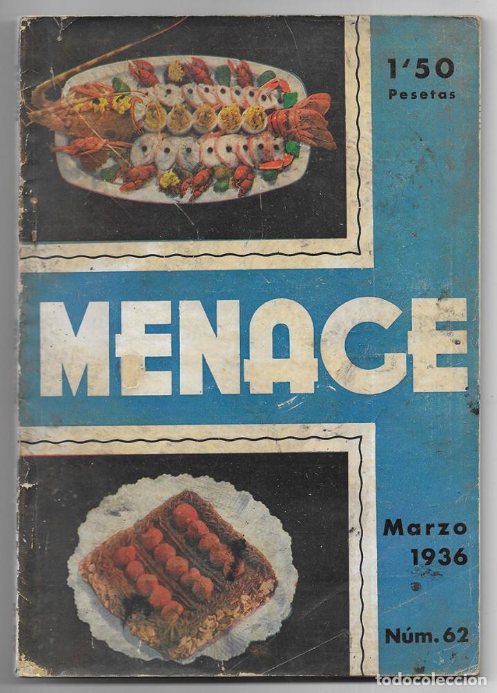 Coleccionismo de revistas y peri&oacute;dicos: Menage Revista de Cocina n&ordm; 62 Marzo 1936