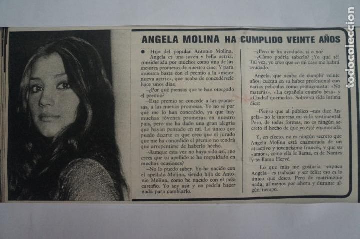 Coleccionismo de Revistas y Peri&oacute;dicos: RECORTE CLIPPING DE ANGELA MOLINA REVISTA SEMANA N&ordm; 1861 PAG. 72 L32