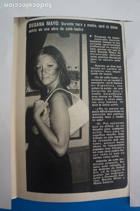 Coleccionismo de Revistas y Peri&oacute;dicos: RECORTE CLIPPING DE SUSANA MAYO REVISTA SEMANA N&ordm; 1861 PAG. 69 L32