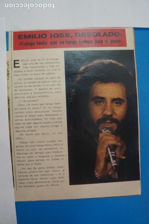 Coleccionismo de Revistas y Peri&oacute;dicos: RECORTE CLIPPING DE EMILIO JOSE REVISTA SEMANA N&ordm; 1861 PAG. 53 L32
