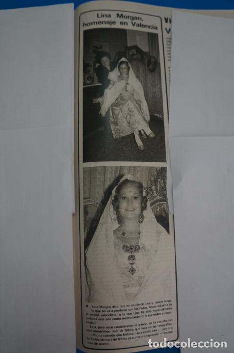 Coleccionismo de Revistas y Peri&oacute;dicos: RECORTE CLIPPING DE LINA MORGAN REVISTA SEMANA N&ordm; 2248 PAG. 107 L32