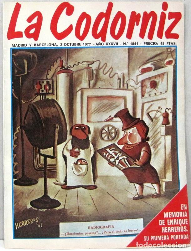 Coleccionismo de Revistas y Peri&oacute;dicos: LA CODORNIZ - N&ordm; 1841 - OCTUBRE 1977 - REVISTA