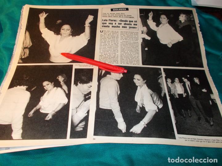 Coleccionismo de revistas y peri&oacute;dicos: RECORTE : LOLA FLORES Y JUAN DIAZ, BAILAN EN DISCOTECA. SEMANA, FBRO 1985(#)