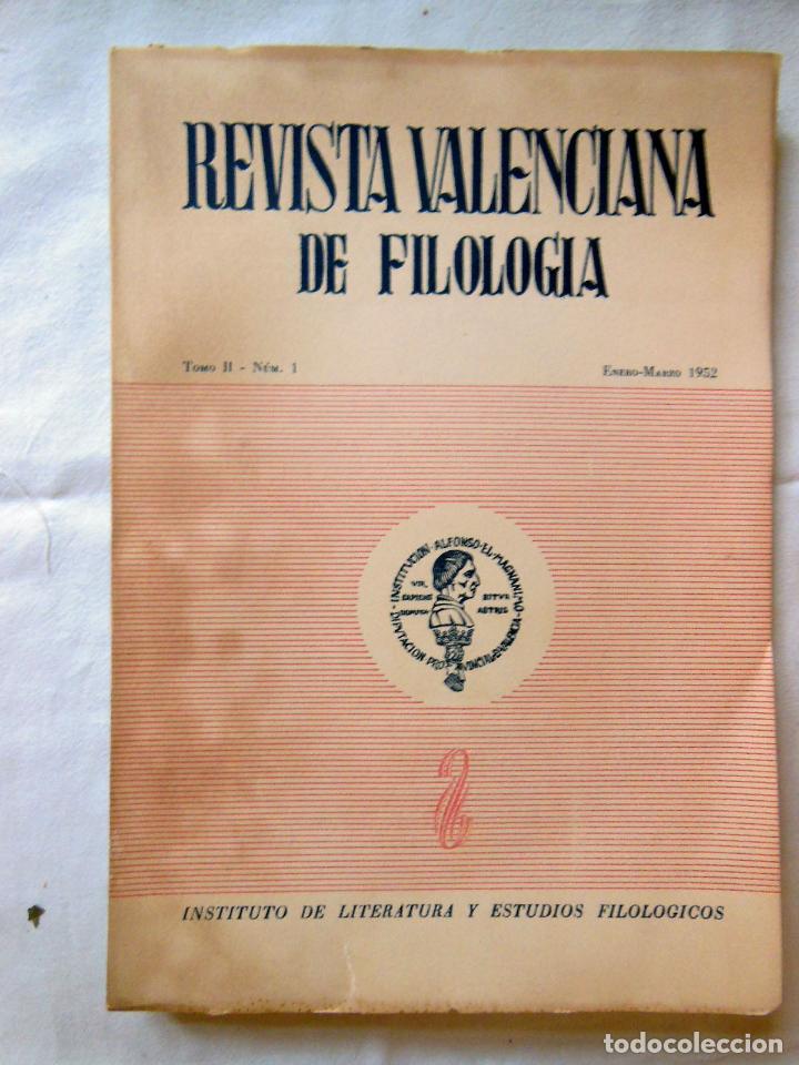 Collezionismo di Riviste e Giornali: REVISTA VALENCIANA DE FILOLOGIA. Tomo II, N&uacute;m 1. 1952 A. BADIA MARGARIT