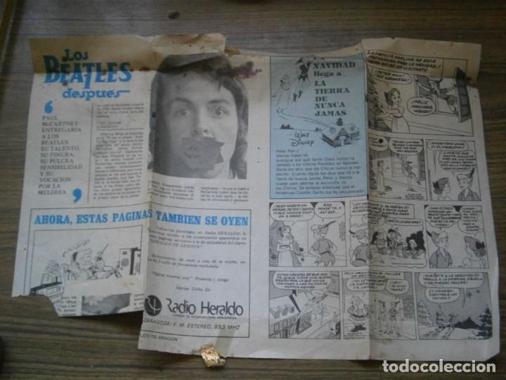 Coleccionismo de Revistas y Peri&oacute;dicos: RECORTE DE PERIODICO QUE APARECE ANUNCIO DE LOS BEATLES Y MINI COMIC DE PITER PAN