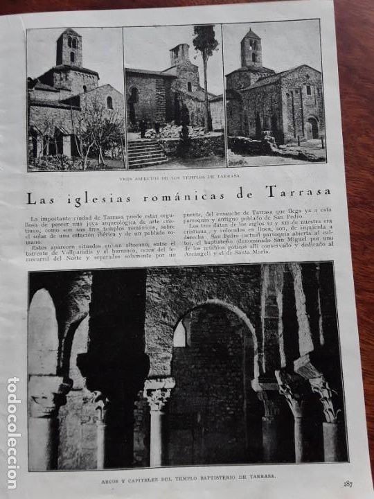 Collection Magazines and Newspapers: LAS IGLESIAS ROMANICAS DE TARRASA IGLESIA SANTA MARIA IGLESIA SAN PEDRO REVISTA A&Ntilde;O 1928