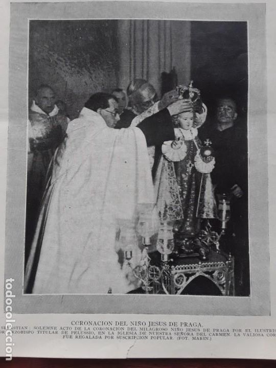 Coleccionismo de Revistas y Peri&oacute;dicos: CORONACION NI&Ntilde;O JESUS PRAGA SAN SEBASTIAN GRUTAS ARTA MALLORCA MONASTERIO SAN CUCUFATE A&Ntilde;O 1928