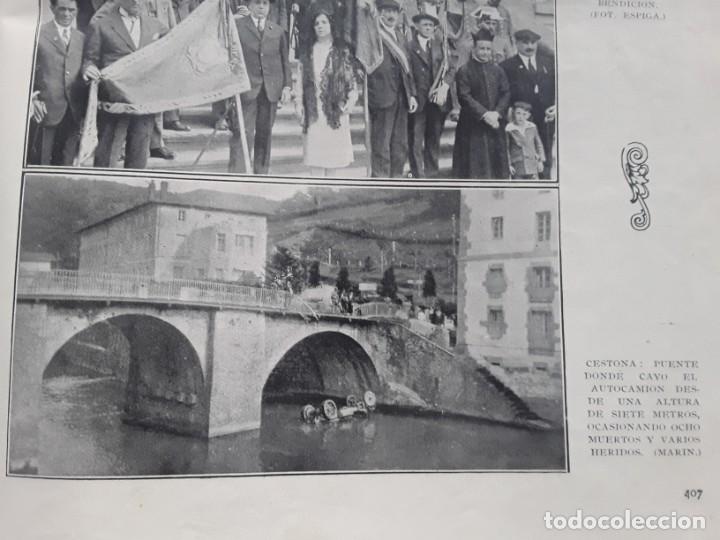 Collection Magazines and Newspapers: CESTONA PUENTE DONDE CAYO EL AUTOCAMION ZUMAYA ENTIERRO 8 VICTIMAS DEL ACCIDENTE 2 HOJAS A&Ntilde;O 1928
