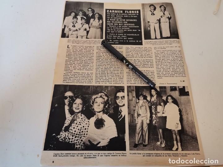 Coleccionismo de revistas y peri&oacute;dicos: CARMEN FLORES, LOLA FLORES, PAQUITA RICO RECORTE REVISTA 1974