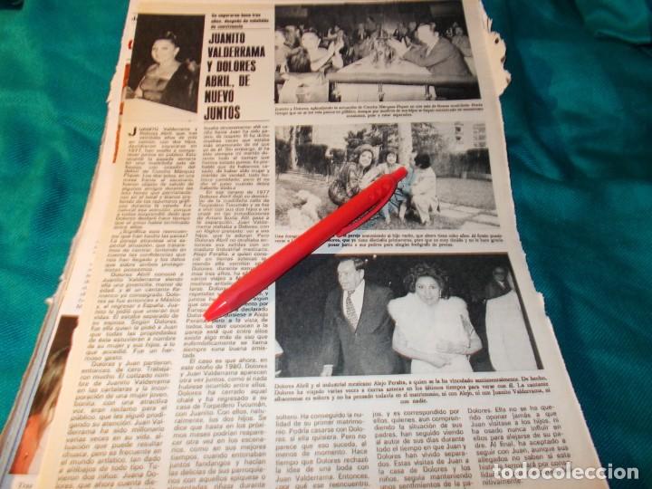 Coleccionismo de Revistas y Peri&oacute;dicos: RECORTE : JUANITO VALDERRAMA Y DOLORES ABRIL, DE NUEVO JUNTOS. SEMANA, NVMBRE 1980(#)