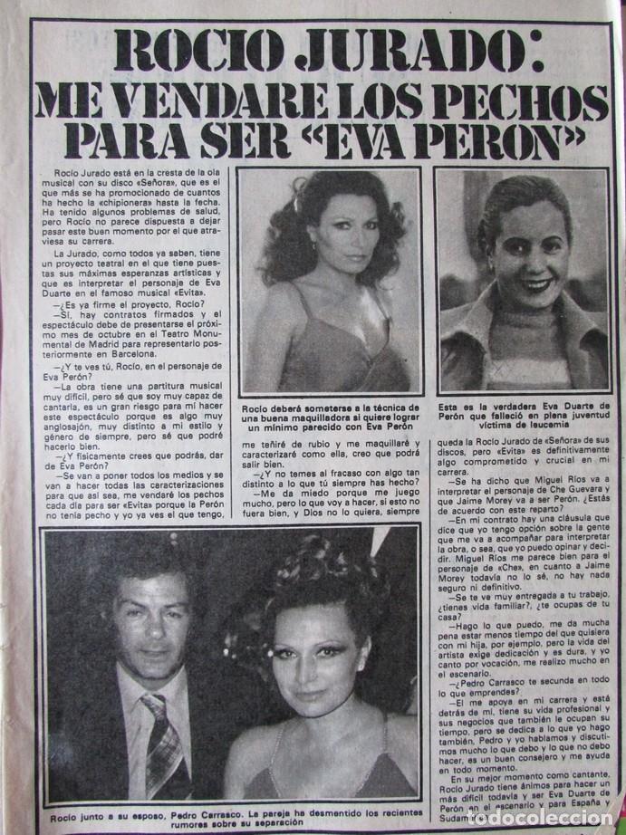 Coleccionismo de Revistas y Peri&oacute;dicos: RECORTE REVISTA PRONTO N.&ordm; 414 1980 ROC&Iacute;O JURADO