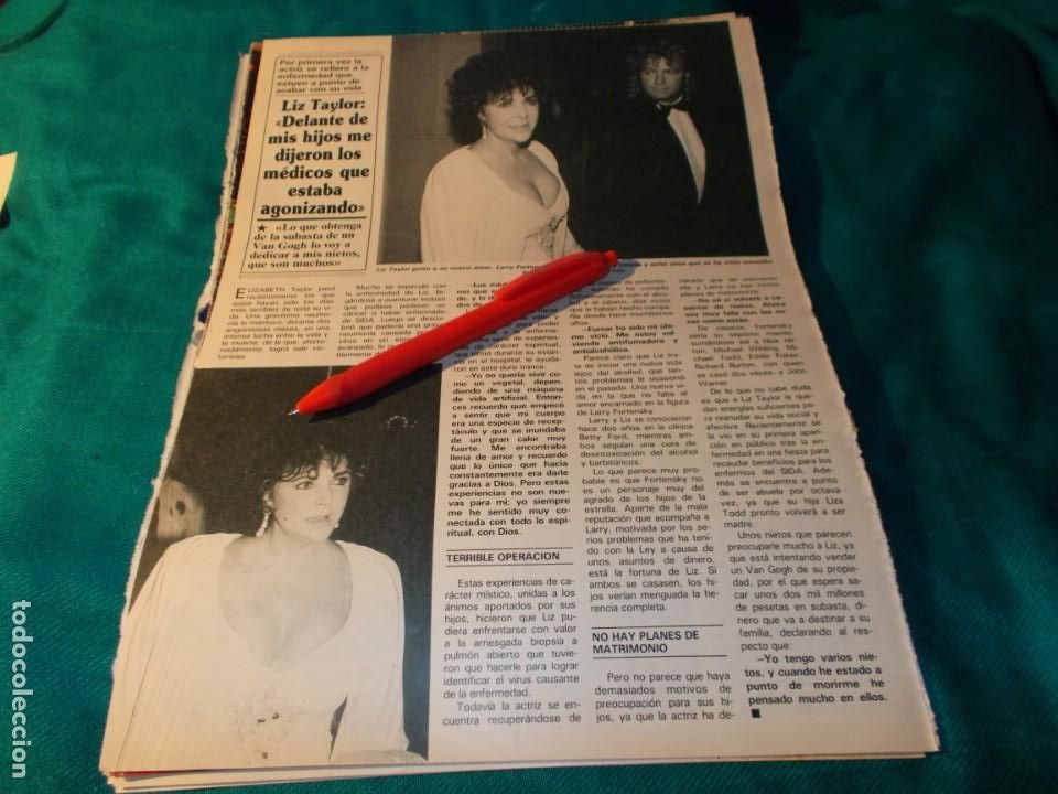 Sammeln von Zeitschriften und Zeitungen: RECORTE : LIZ TAYLOR, ENFERMEDAD. SEMANA, DCMBRE 1990(#)
