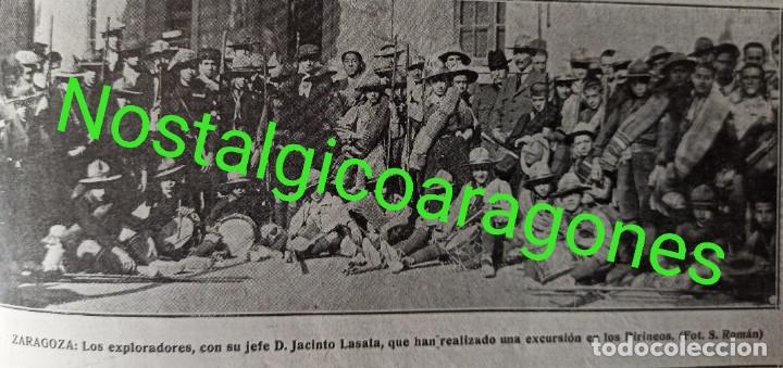 Collectionnisme de Revues et Journaux: Zaragoza exploradores con jefe Jacinto Lasala 1917 fotograf&iacute;a revista