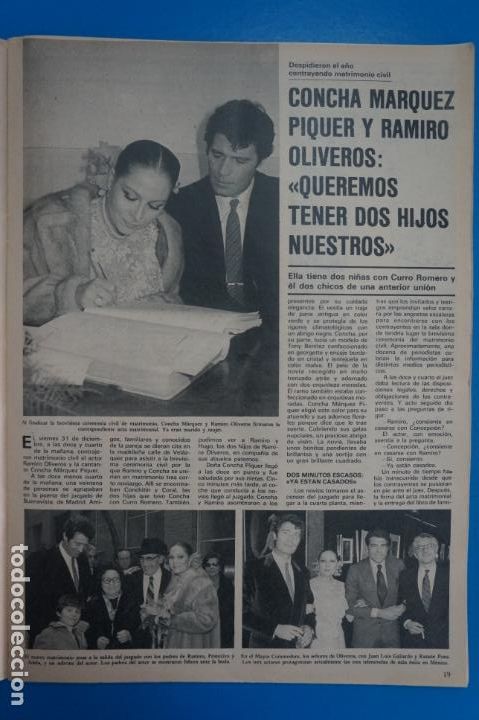 Coleccionismo de Revistas y Peri&oacute;dicos: RECORTE CLIPPING DE CONCHA MARQUEZ PIQUER Y RAMIRO OLIVEROS REVISTA SEMANA N&ordm; 2239 PAG. 19 AL 23 L35