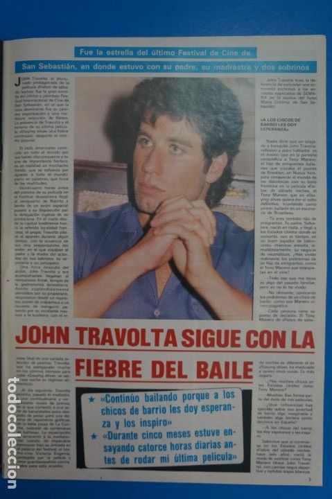 Collectionnisme de Revues et Journaux: RECORTE CLIPPING DE JOHN TRAVOLTA REVISTA SEMANA N&ordm; 2277 PAG. 3 AL 6 L35