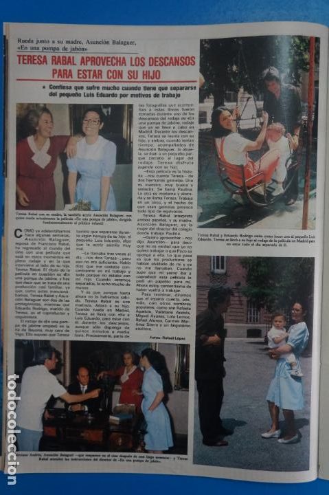 Coleccionismo de Revistas y Peri&oacute;dicos: RECORTE CLIPPING DE TERESA RABAL REVISTA SEMANA N&ordm; 2213 PAG. 43 L35