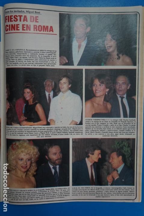 Coleccionismo de Revistas y Peri&oacute;dicos: RECORTE CLIPPING DE MIGUEL BOSE CLAUDIA CARDINALE SANDRA MILO REVISTA SEMANA N&ordm; 2213 PAG. 75 L35