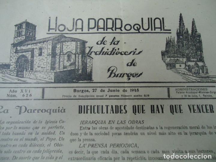 Collection Magazines and Newspapers: HOJA PARROQUIAL DE LA ARCHIDIOCESIS DE BURGO 27 DE JUNIO DE 1948 DOS P&Aacute;GINAS TAMA&Ntilde;O FOLIO HOLANDESA