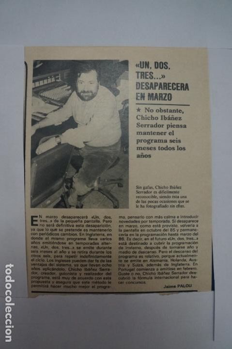 Coleccionismo de Revistas y Peri&oacute;dicos: RECORTE CLIPPING DE CHICHO IBA&Ntilde;EZ SERRADOR UN DOS TRES REVISTA SEMANA N&ordm; 2287 PAG. 23 L36