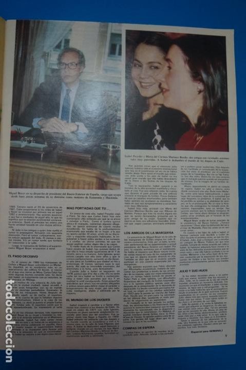 Coleccionismo de Revistas y Peri&oacute;dicos: RECORTE CLIPPING DE JULIO IGLESIAS ISABEL PREYSLER REVISTA SEMANA N&ordm; 2373 PAG. 8 Y 9 L36