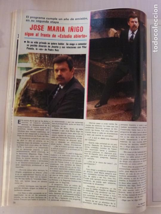 Coleccionismo de Revistas y Peri&oacute;dicos: RECORTE CLIPPING DE JOSE MARIA I&Ntilde;IGO REVISTA SEMANA N&ordm; 2252 PAG. 38 L37
