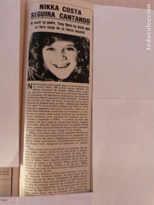 Coleccionismo de Revistas y Peri&oacute;dicos: RECORTE CLIPPING DE NIKKA COSTA CANTANTE REVISTA SEMANA N&ordm; 2246 PAG. 95 L37