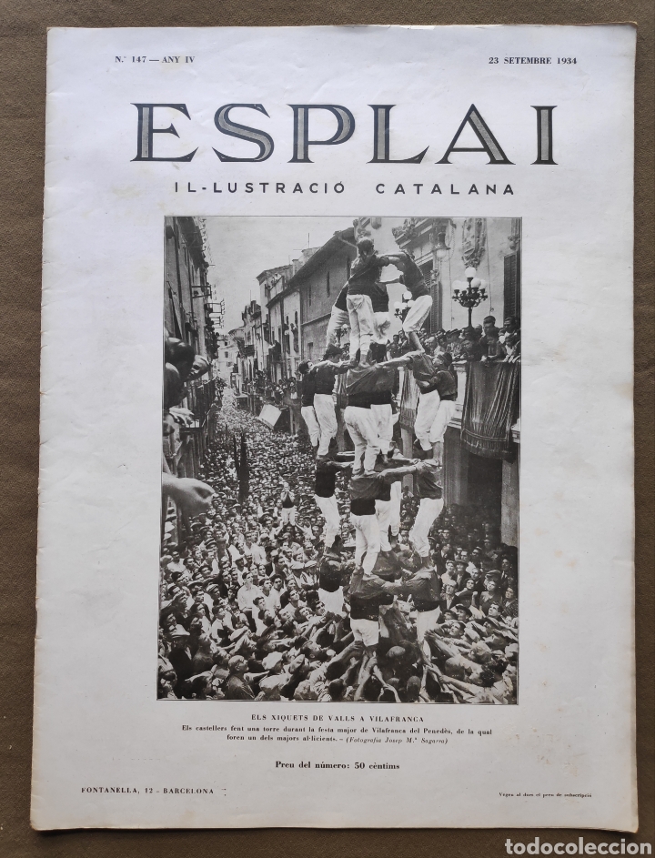 Coleccionismo de revistas y peri&oacute;dicos: XIQUETS DE VALLS A VILAFRANCA FOTOGRAF&Iacute;A REVISTA ESPLAI 1934
