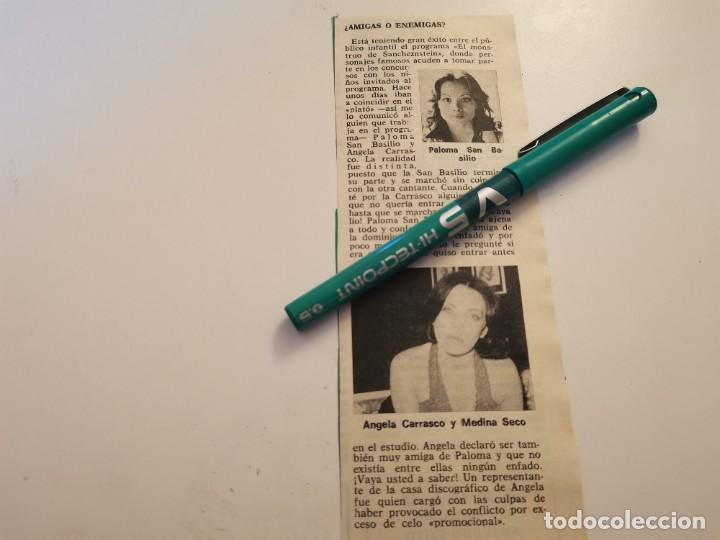 Coleccionismo de Revistas y Peri&oacute;dicos: PALOMA SAN BASILIO, ANGELA CARRASCO Y MEDINA SECO RECORTE REVISTA A&Ntilde;O 1977