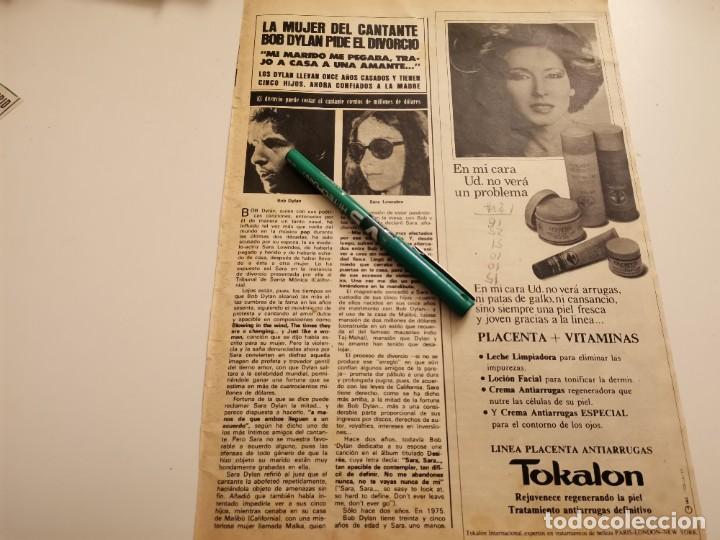 Coleccionismo de Revistas y Peri&oacute;dicos: BOB DYLAN Y SU MUJER REVERSO MARLENE DIETRICH RECORTE REVISTA A&Ntilde;O 1977