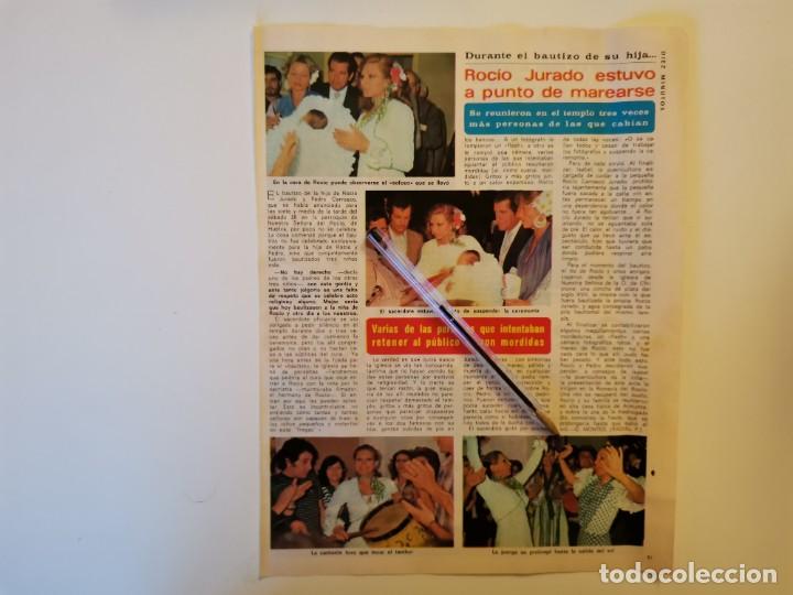 Coleccionismo de Revistas y Peri&oacute;dicos: ROC&Iacute;O JURAD&Oacute; BAUTIZO DE SU HIJA A PUNTO DE MAREARSE RECORTE REVISTA A&Ntilde;O 1977