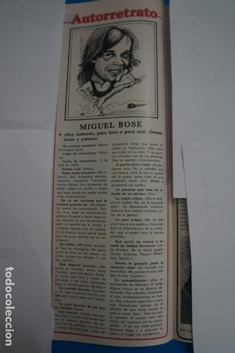 Coleccionismo de Revistas y Peri&oacute;dicos: RECORTE CLIPPING DE MIGUEL BOSE SEMANA N&ordm; 2268 PAG. 75 L40