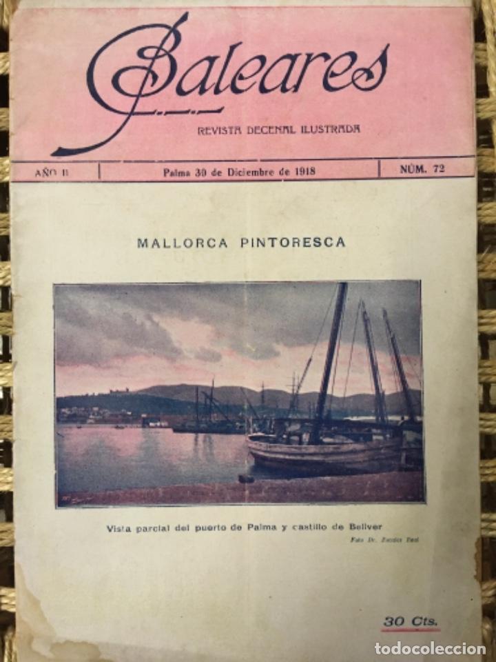 Coleccionismo de revistas y peri&oacute;dicos: REVISTA BALEARES, LITERATURA, ARTE, COMERCIO, NUMERO 72, 1918
