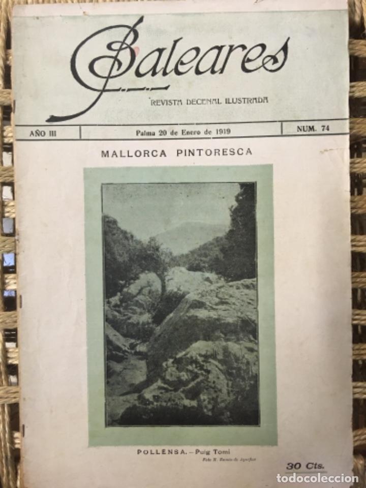 Coleccionismo de revistas y peri&oacute;dicos: REVISTA BALEARES, LITERATURA, ARTE, COMERCIO, NUMERO 74, 1919
